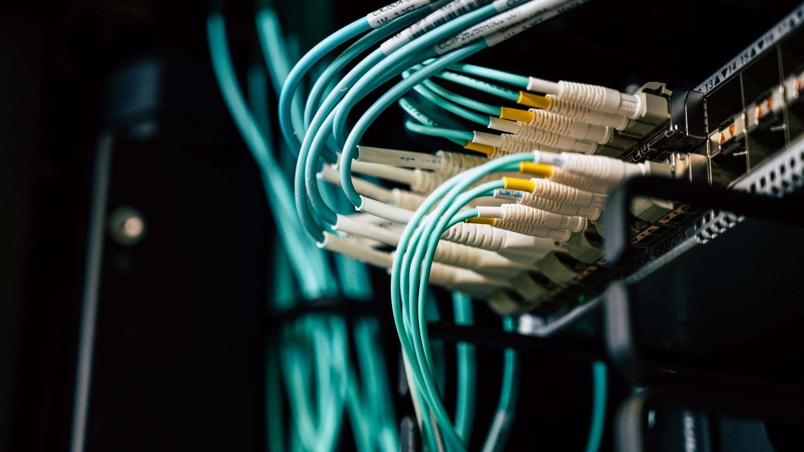 Network cables and equipment in a rack supporting a modern multi-band home network