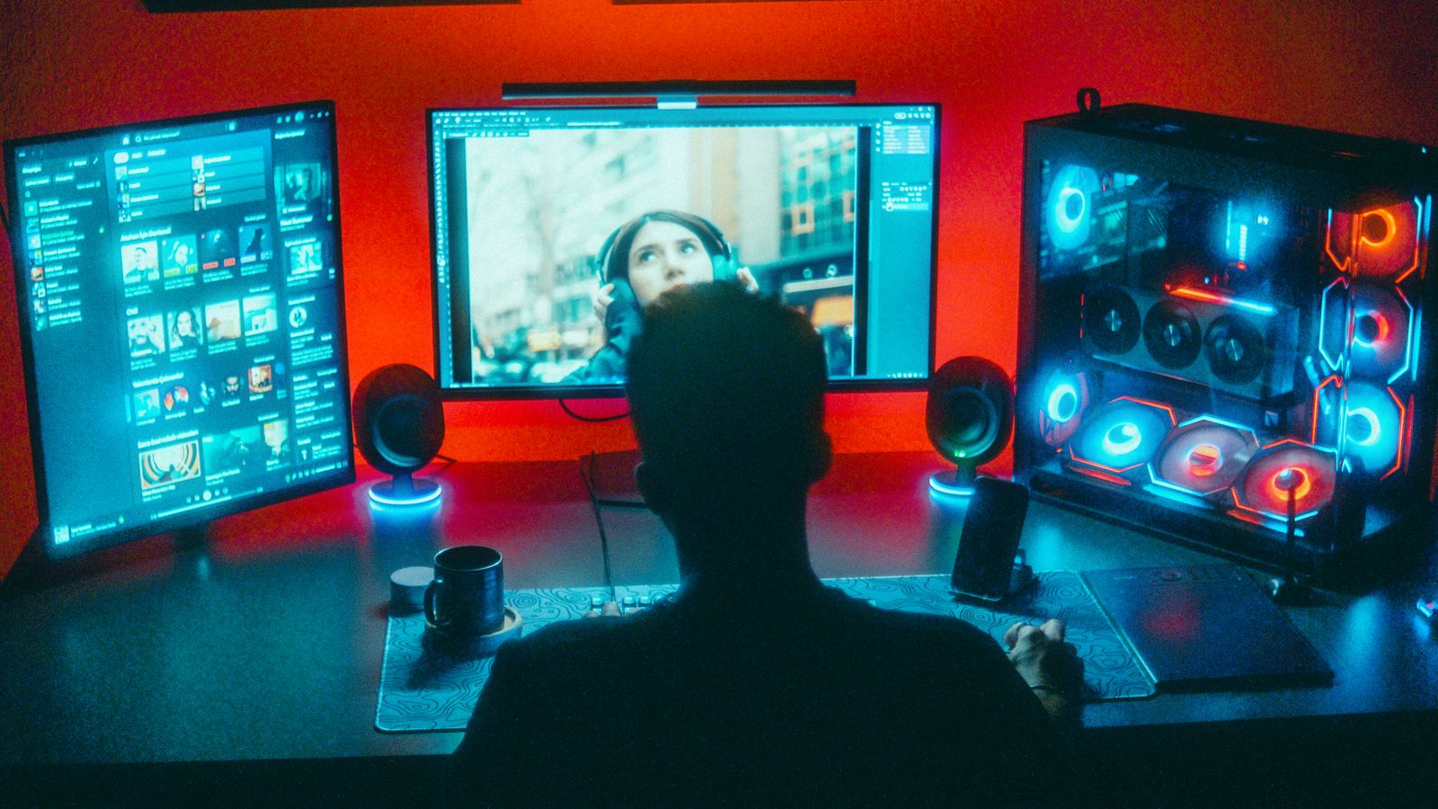 Computer gaming monitor displaying smooth high refresh rate visuals