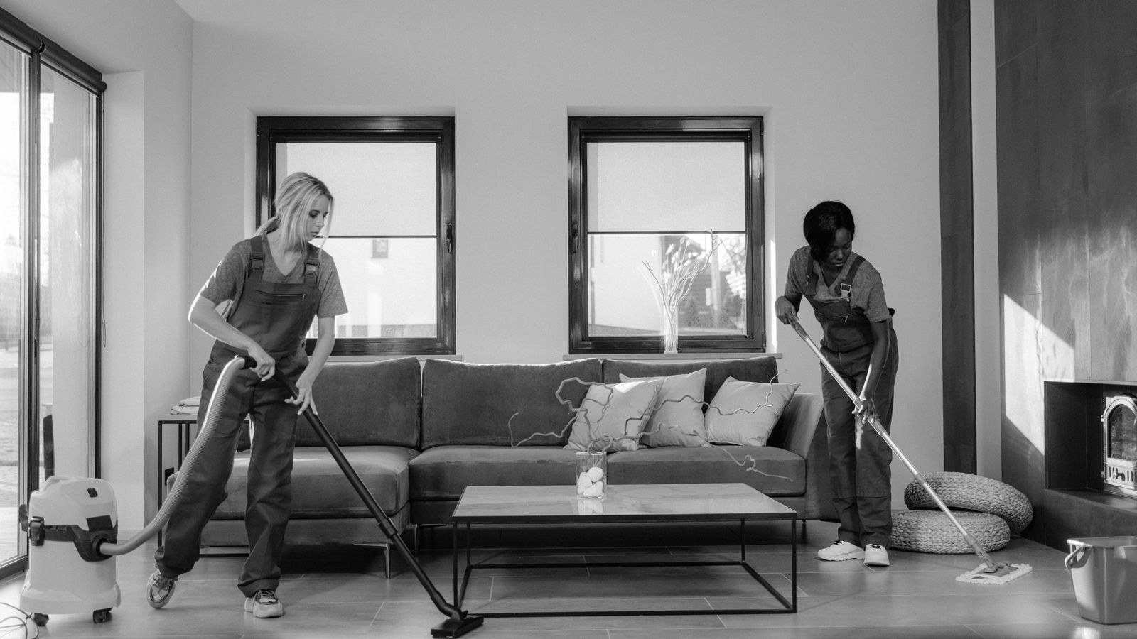 Deep cleaning a living room carpet with a home carpet cleaning machine