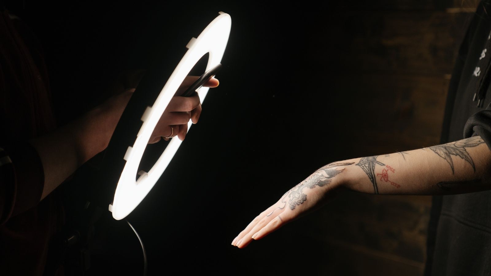 Softbox light and camera setup for even face lighting during video calls