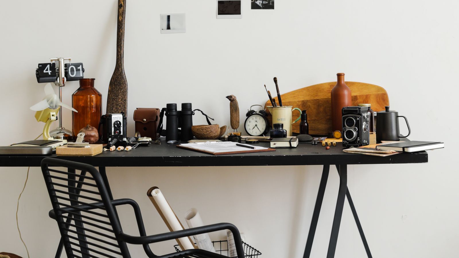 Home office desk setup designed to prevent overheating