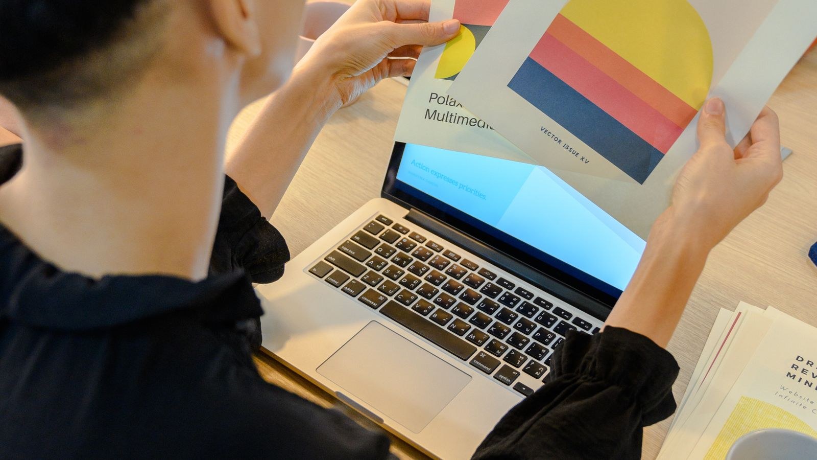 Person configuring wireless printer settings on the control panel