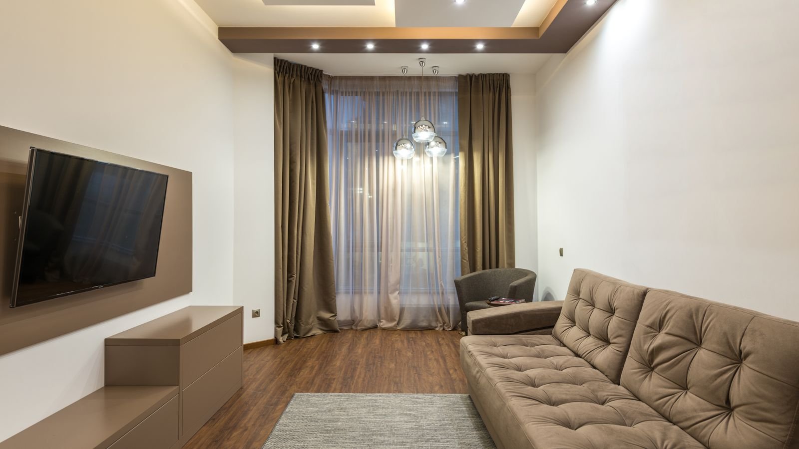 Recessed downlight trim detail in a ceiling