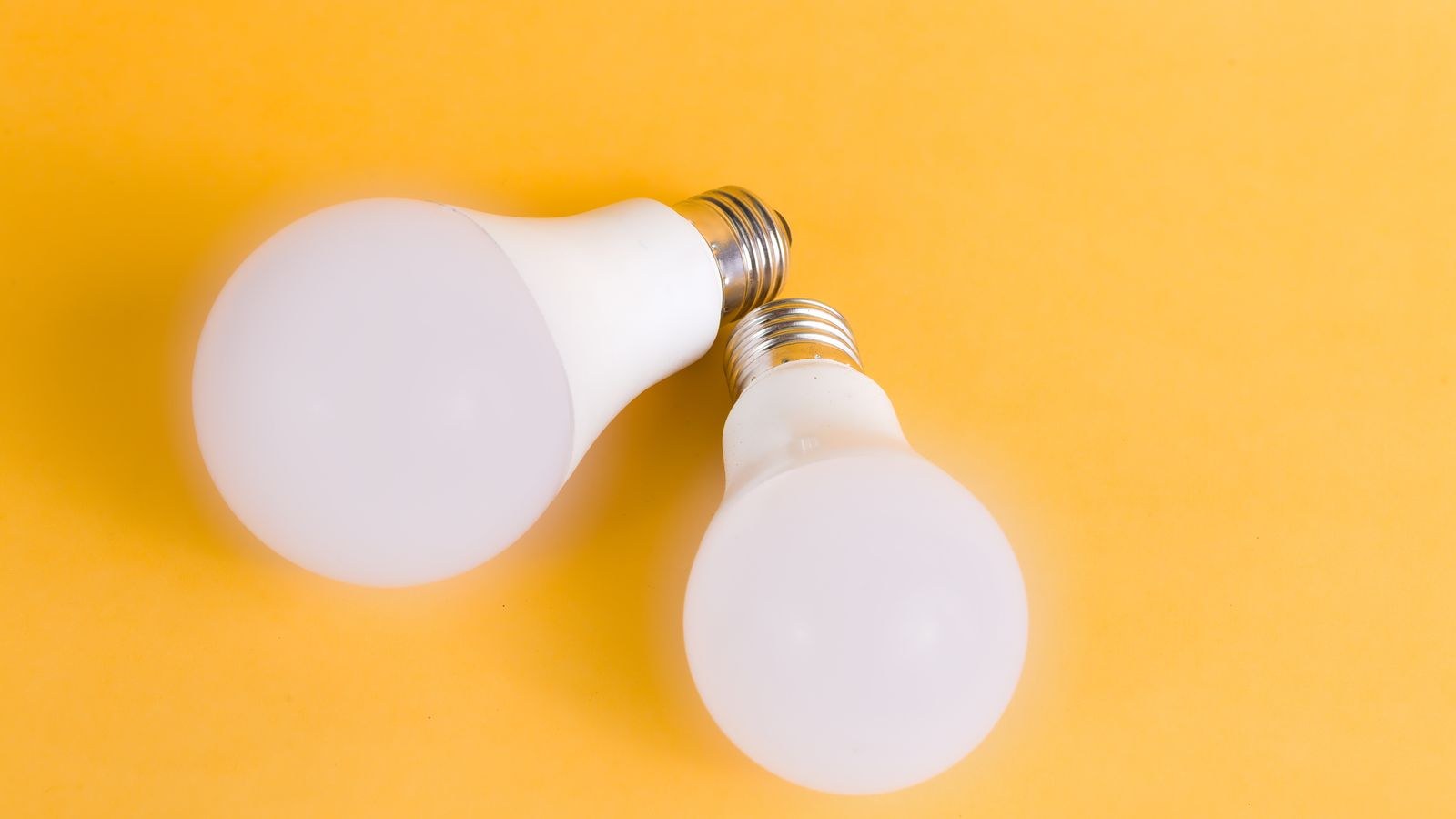 Energy efficient LED smart bulbs on a bright background