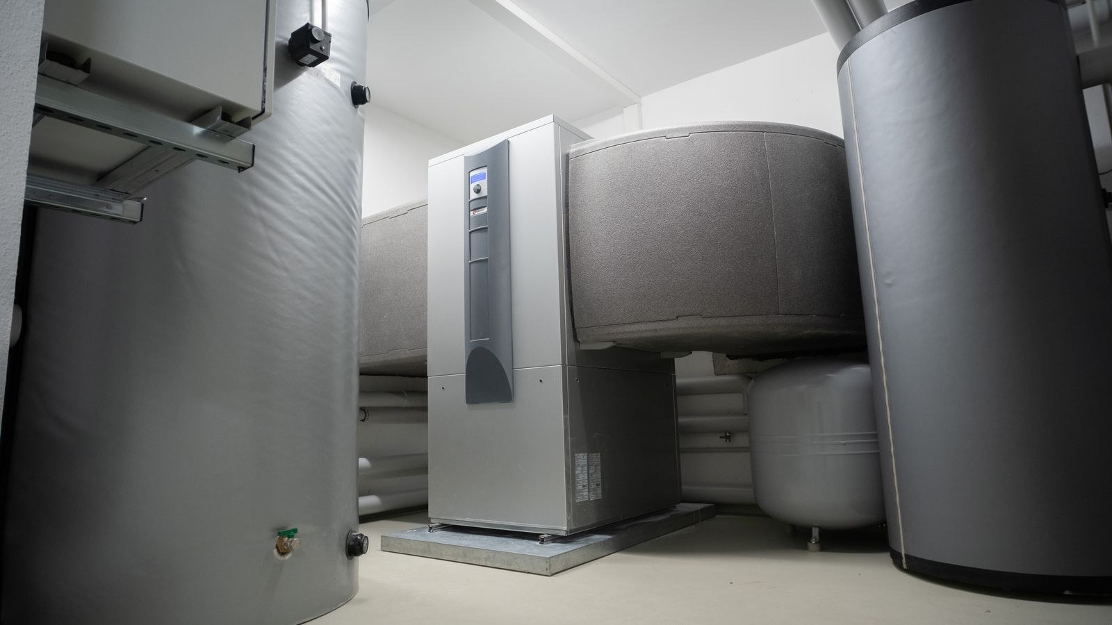 Indoor heat pump system components for efficient home heating