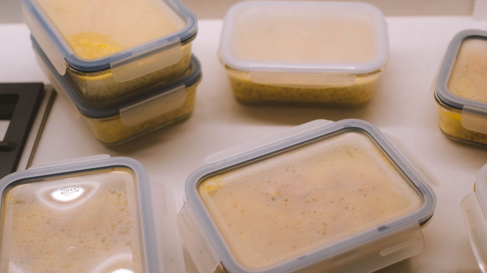 Vacuum sealed portions of fresh food packaged for freezer storage
